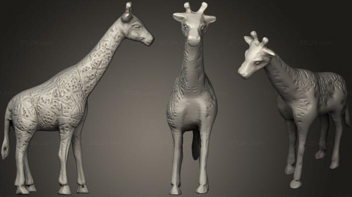 Статуэтки животных (Статуя жирафа, STKJ_1710) 3D модель для ЧПУ станка